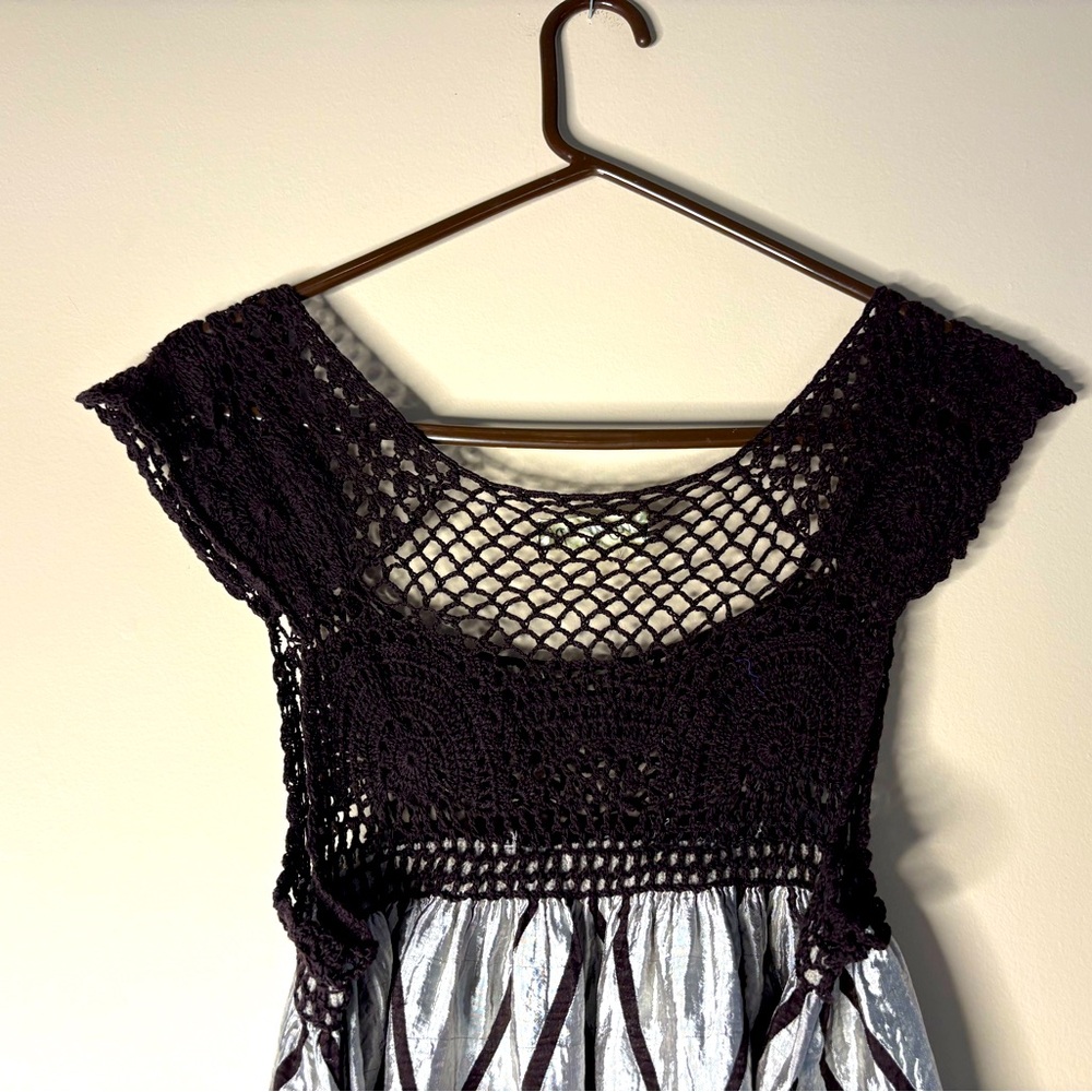 Sugar Lips Atelier Junior Dress In Brown And Shimmering Silver. Large. - Picture 4 of 6